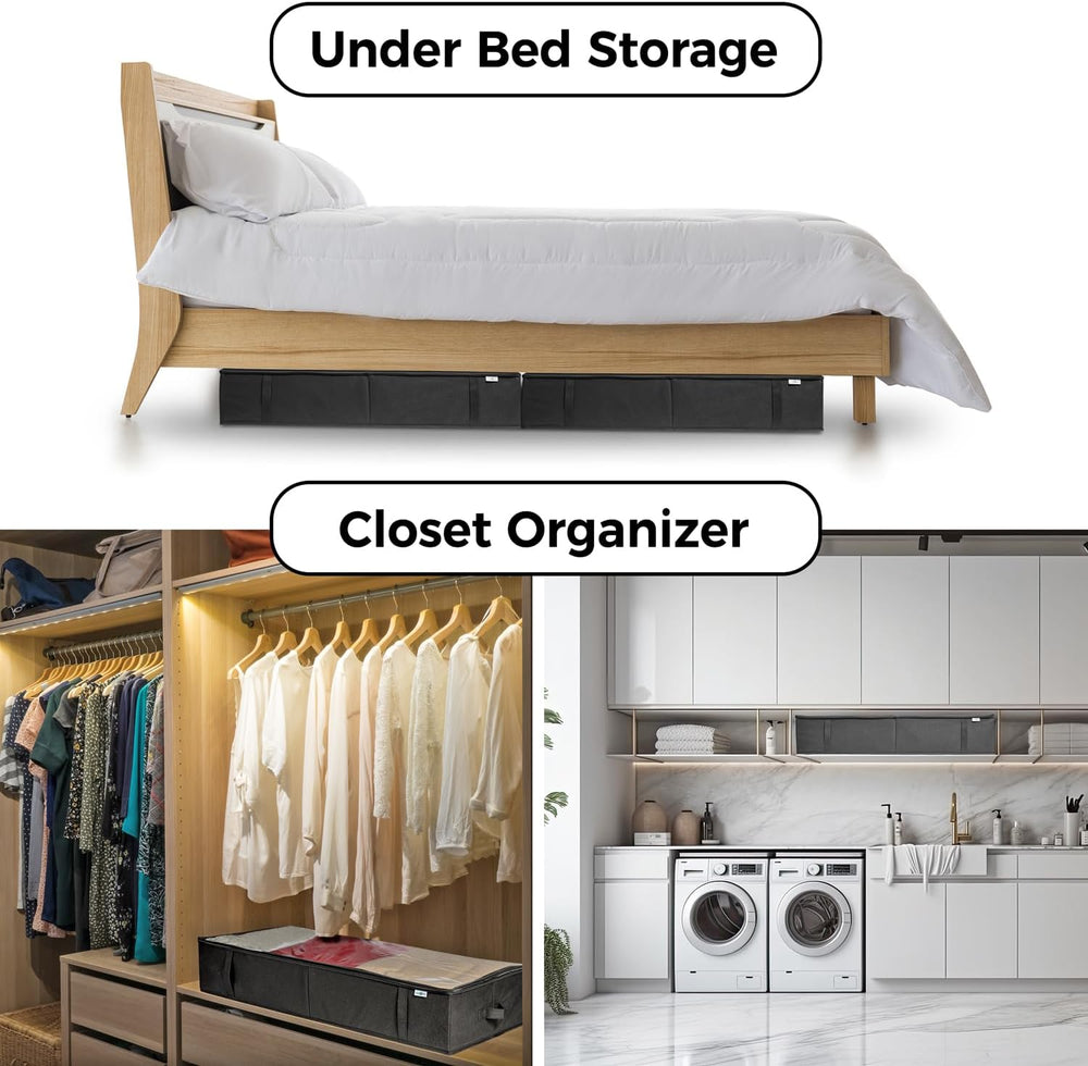 StorageExpert Under Bed Storage Containers, Closet Organizer, Grey, 4 Pack