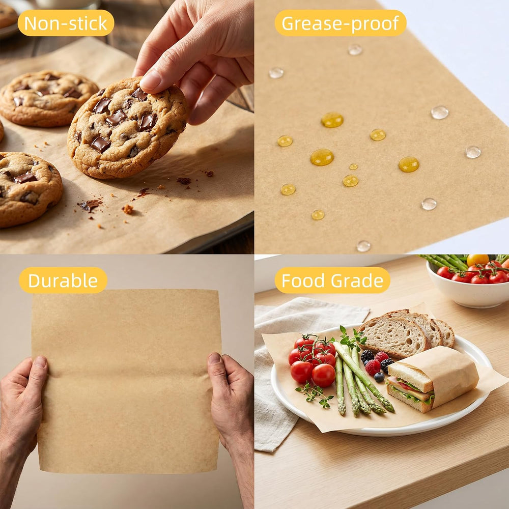 EcoDispose 12"x12" Pre-Cut Grease Resistant Deli Parchment Paper, 1...