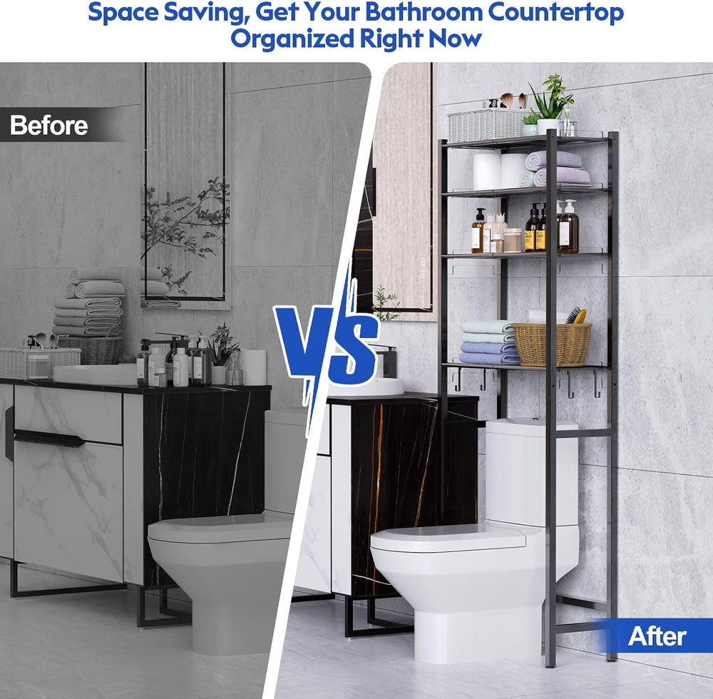 samstar 4 Tier Over The Toilet Storage Rack, Bathroom Organizer Shelves Cabin...