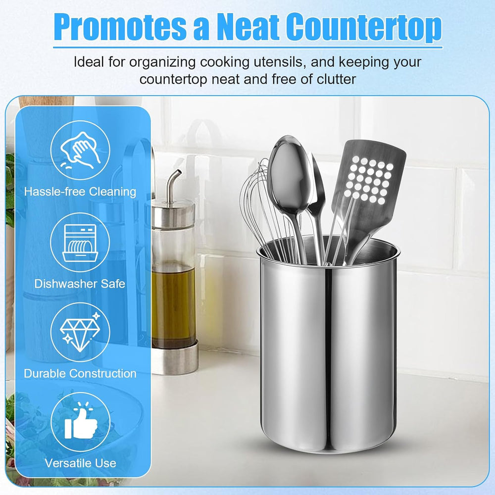 3 Pcs Cooking Utensil Holder for Kitchen Counter, 5.6 x 7.5 inch Metal Utensi...