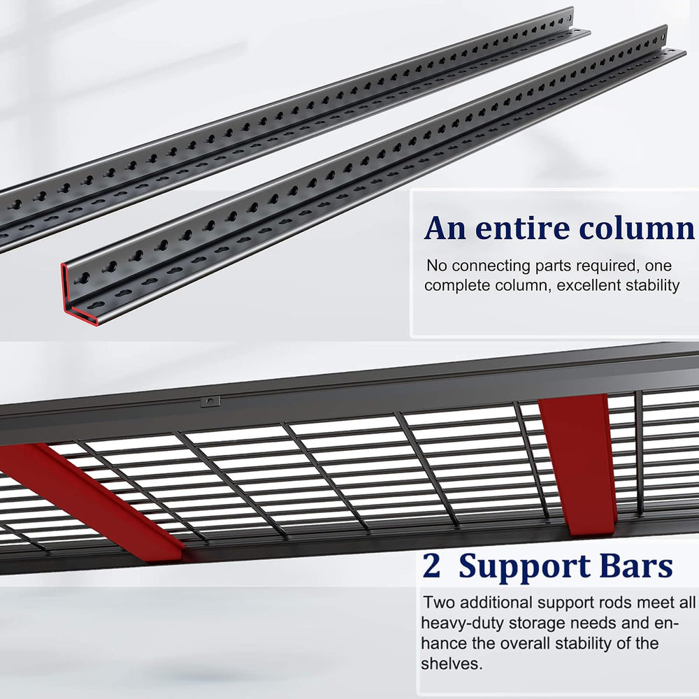 72" W Storage Shelves Heavy Duty Garage Shelving 30" D Metal Shelvi...