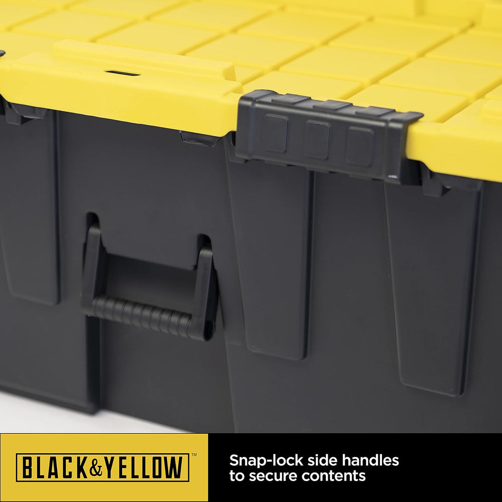 CX 20-Gallon Heavy Duty Stackable Lidded Storage Bins with Wheels, 4 Pack