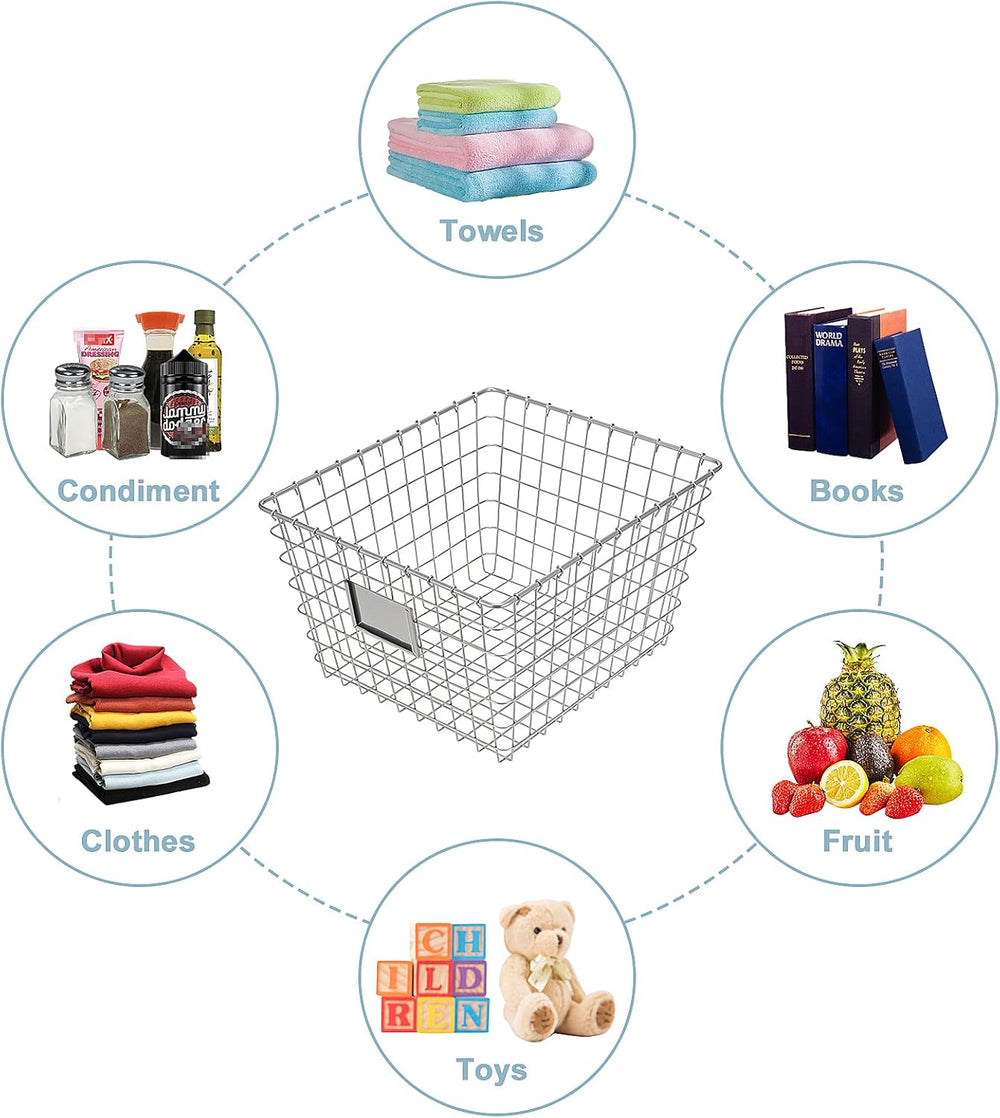 JUNCHU CHERRY 【Extra Large】 Wire Handmade Basket 4 Packs, Kitchen Bathroom St...