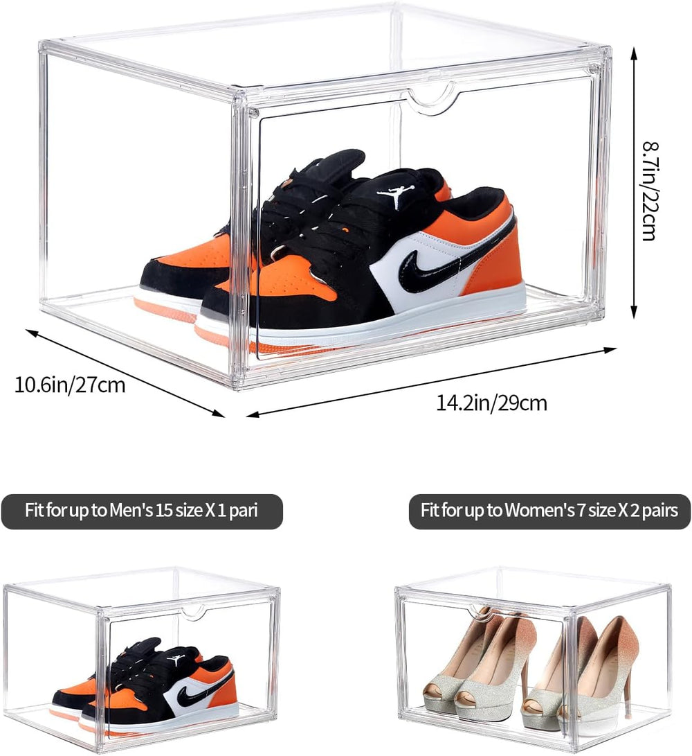 Sneaker Shoe Display Case,Shoe Box with Clear Magnetic Door,Thicken & Stu...