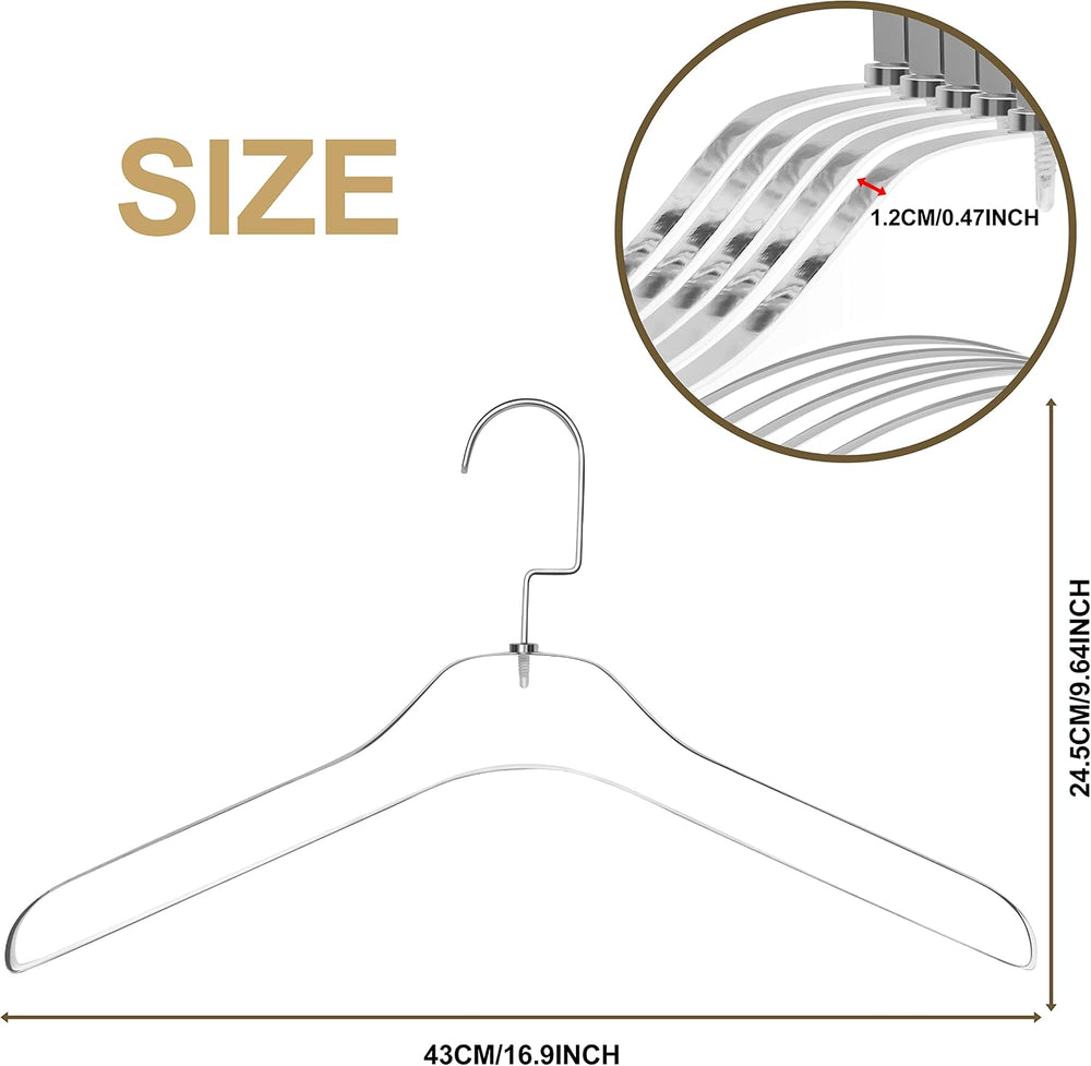 Quality Clear Acrylic Lucite Coat Suit Hangers, Stylish Clothes Hanger with S...