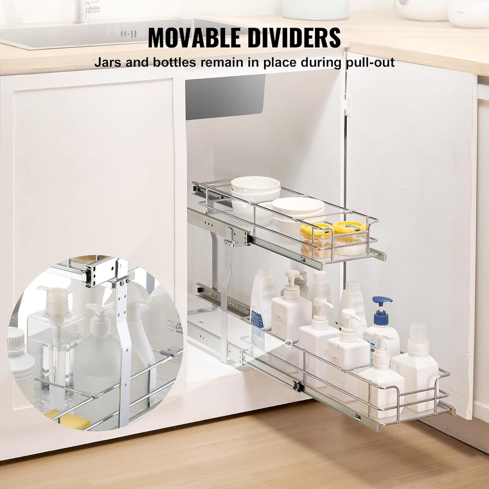 VEVOR Pull Out Cabinet Organizer,8.5" W x 21" D x15.2 HHeavy Duty S...