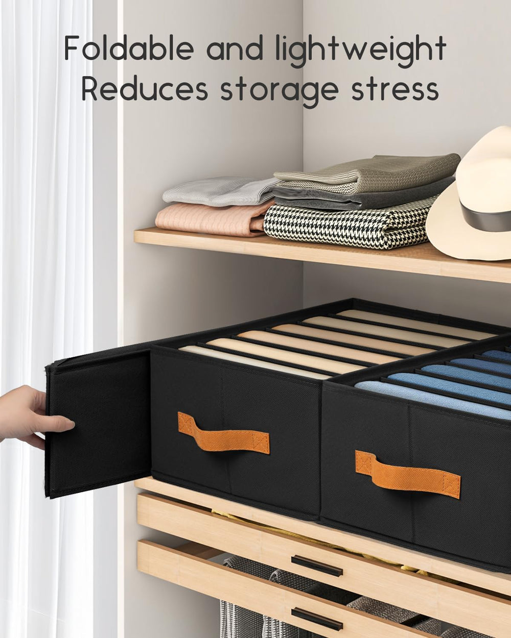 Homsorout Closet Organizers and Storage - Fabric Clothes Organizer with Handl...