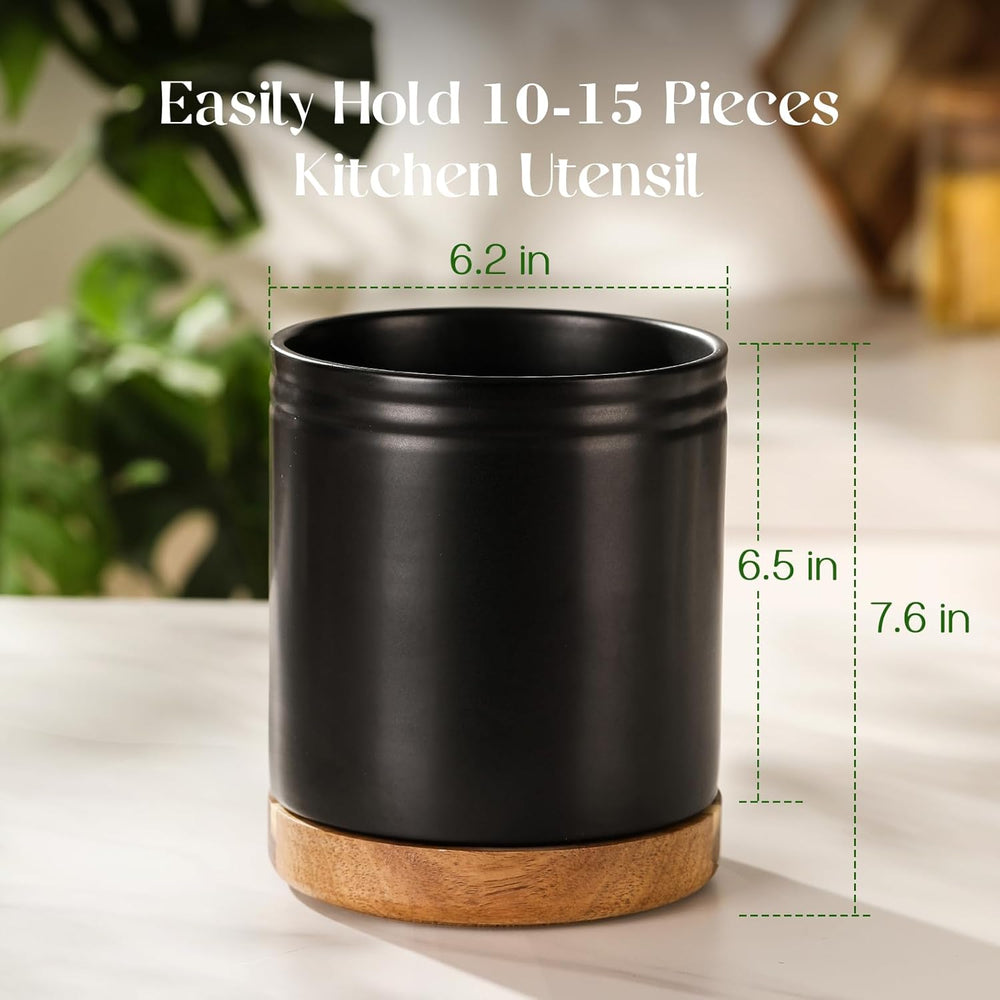 DOWAN 7.6" 360° Rotating Utensil Holder, Kitchen Utensil Holder for Coun...