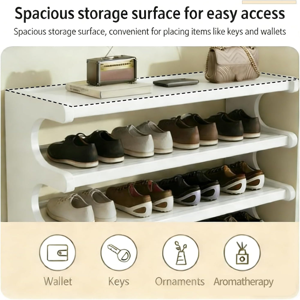 39" Bamboo Shoe Rack - Vertical Shoe Organizer Rack for Small Space, Nar...