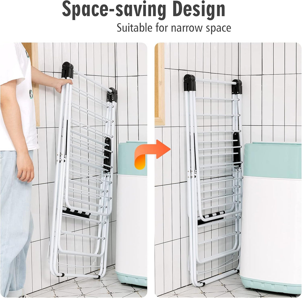 Tangkula Foldable Clothes Drying Rack, 2-Level Folding Drying Rack for Indoor...