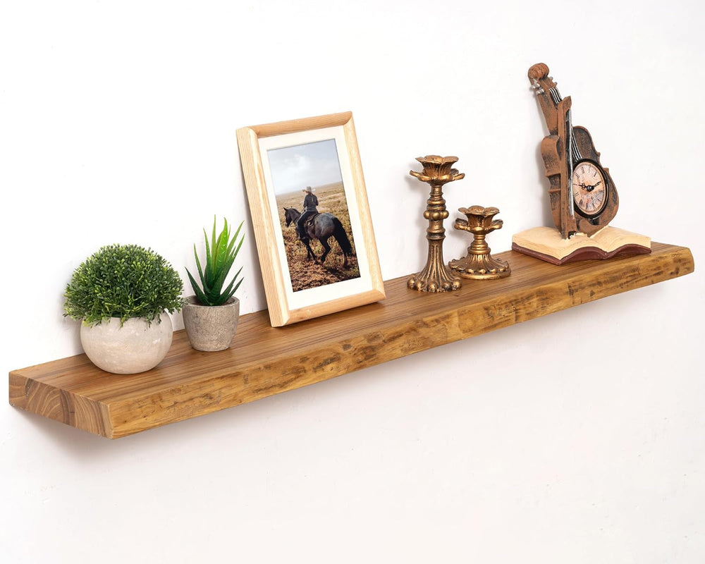 Marsmiles 40 inch Floating Shelves for Wall Elm Wood Live Edge Shelves Wall M...