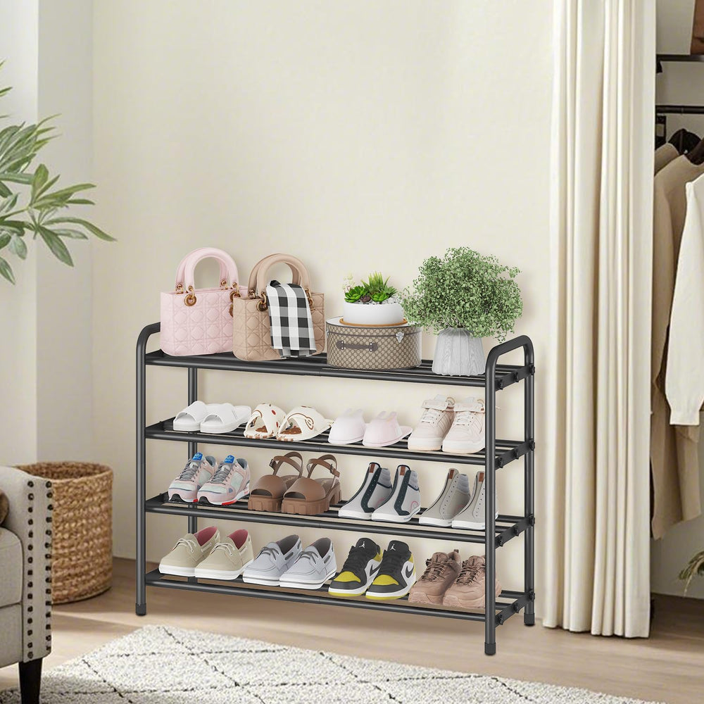 Expandable Metal Shoe Rack for Closet & Entryway, Shoe Storage Organizer
