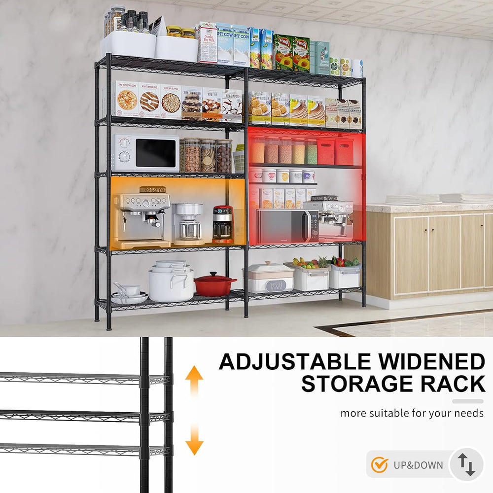 Karl home Black 5 Tier Adjustable Garage Storage Shelves