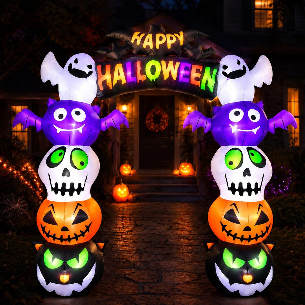 Halloween Inflatable Archway 8FT Walk Through Pumpkin Ghost