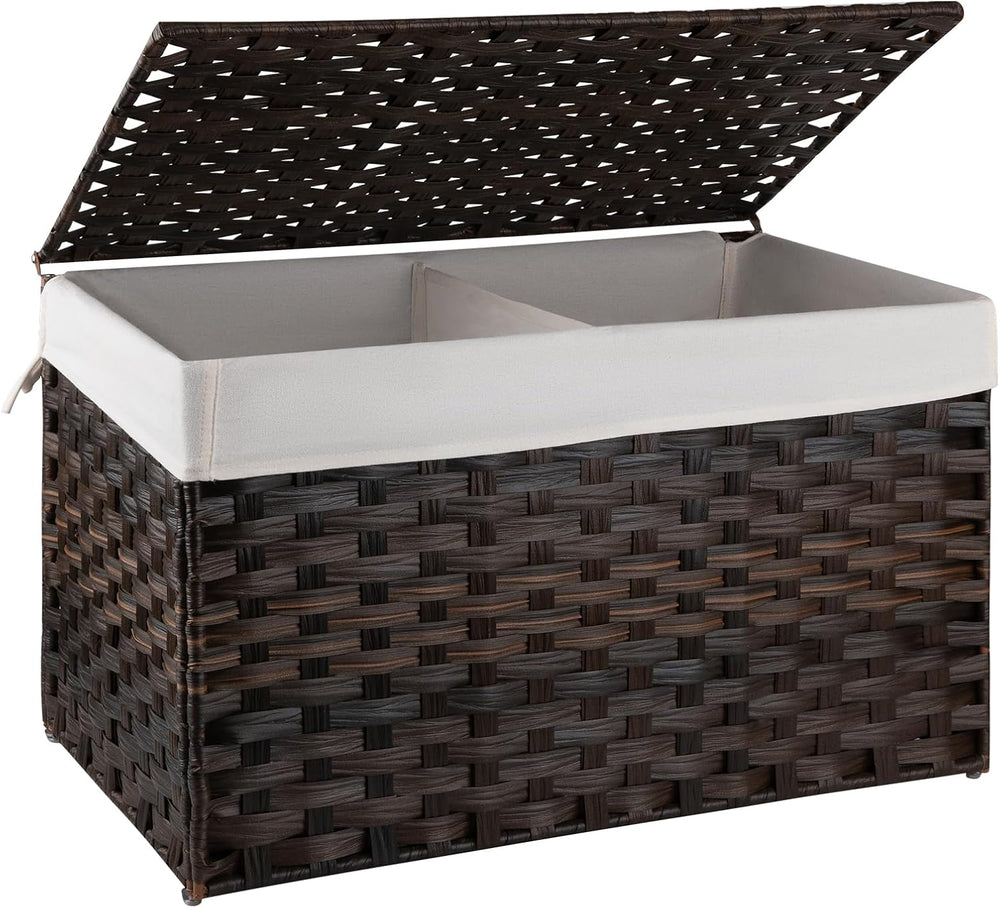 OIAHOMY Storage Basket with Lid, 27.7 Gallon (105L) Blanket Basket with Remov...