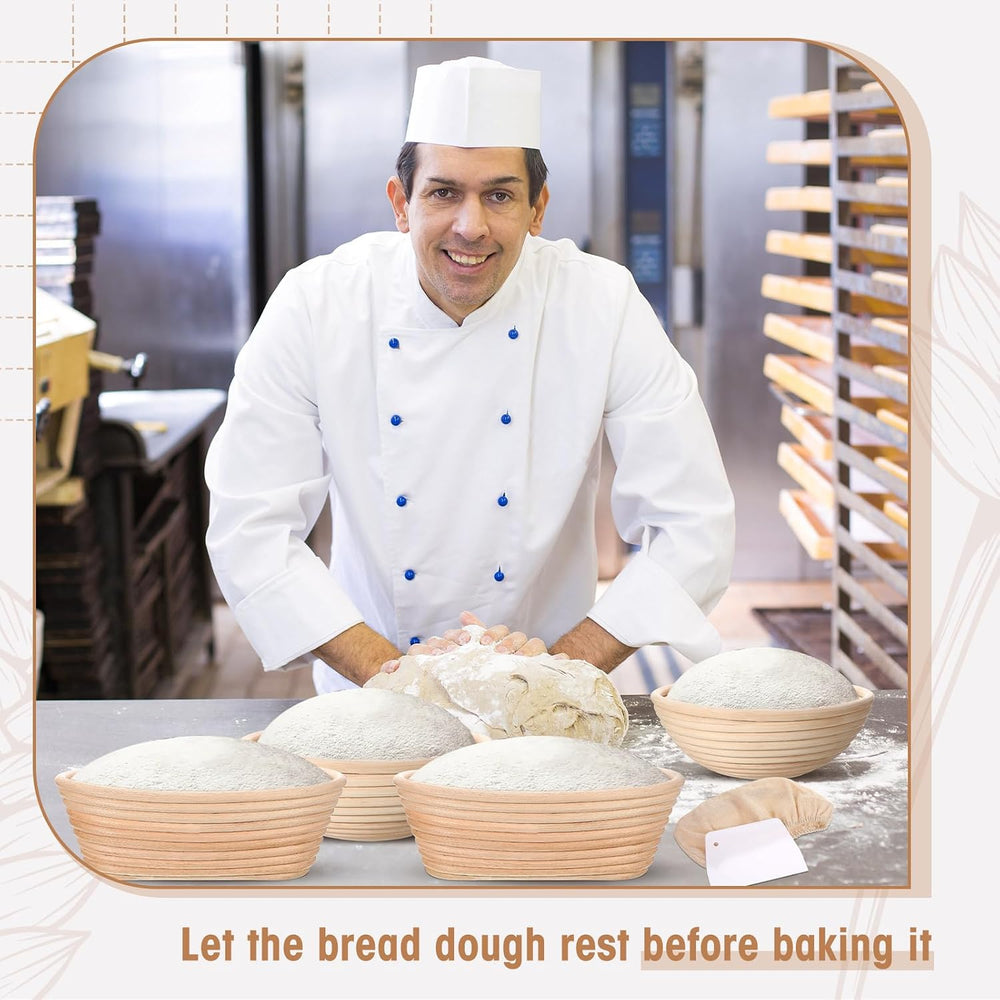 Gejoy 20 Sets Bread Proofing Baskets Bulk Banneton Dough Proofing Bowls Kit w...