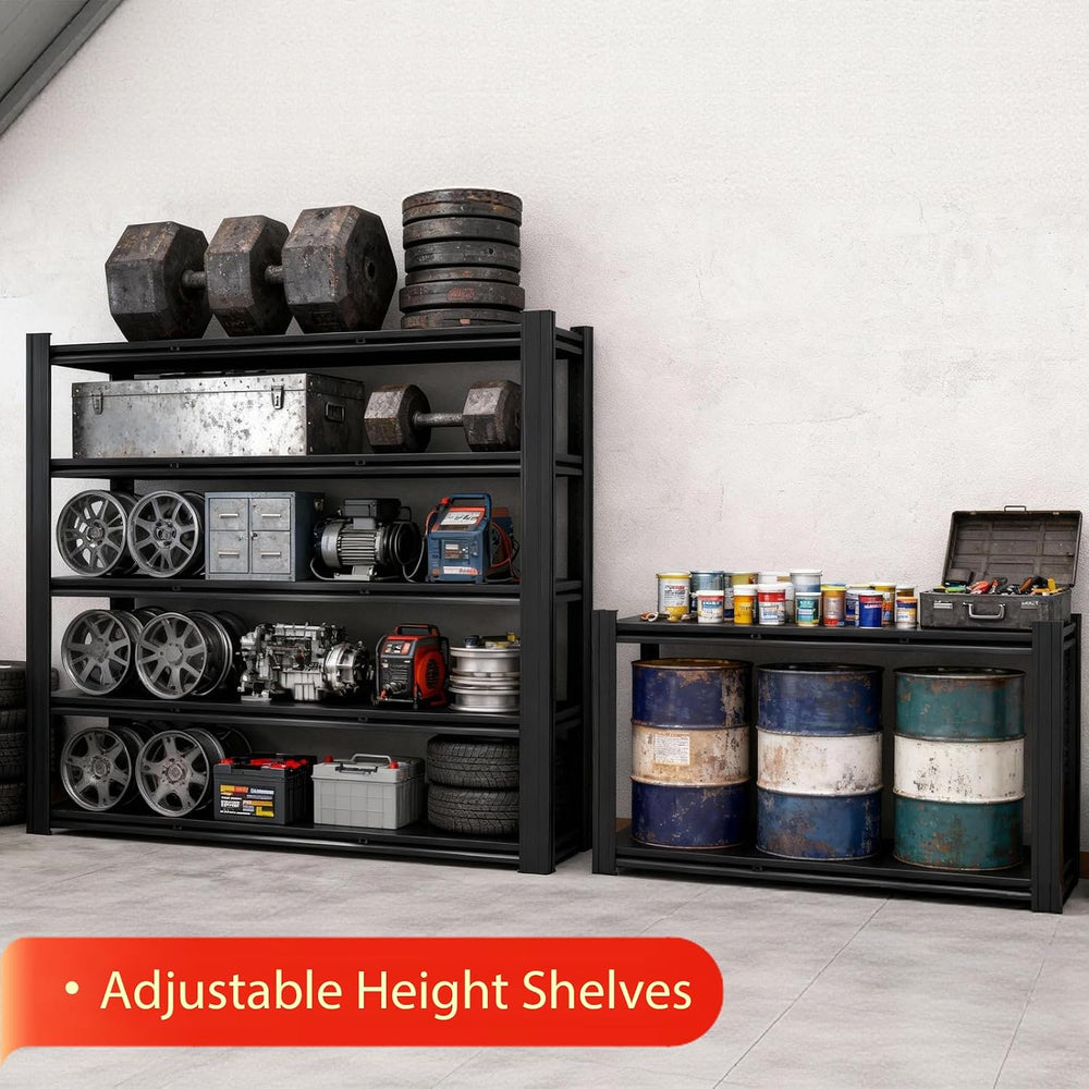 5-Tier Heavy Duty Storage Shelves Unit, Adjustable Metal Garage Shelving,5000...