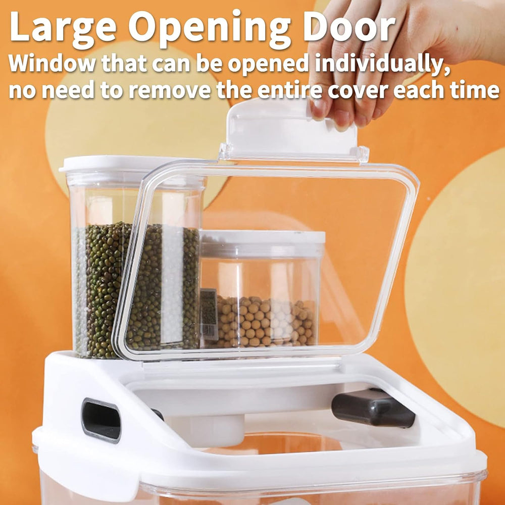 Fhiny 11LB Dog Food Storage Container, Airtight Pet Treat Bin Translucent Dry...