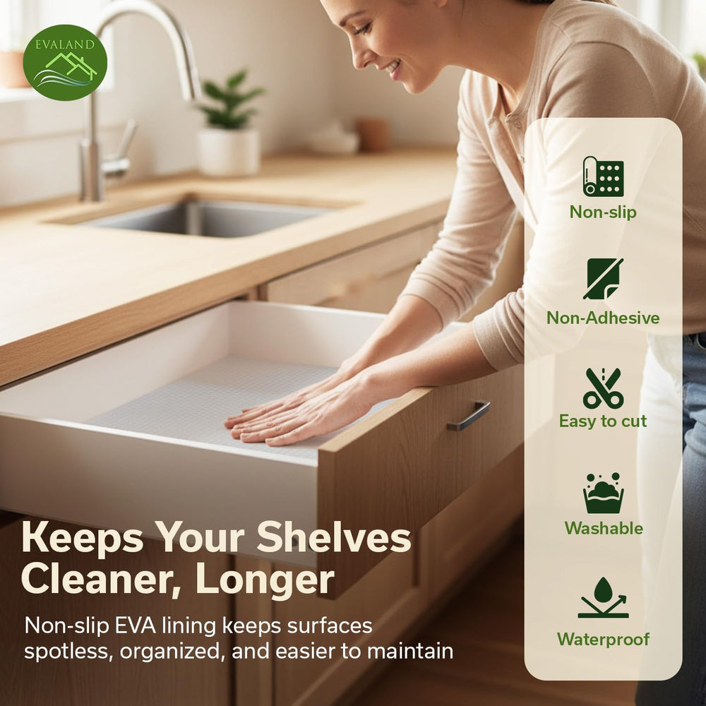 EVALAND Shelf Liner Cabinet Liner Non-Adhesive Drawer Liner 23.6 in x 20 FT