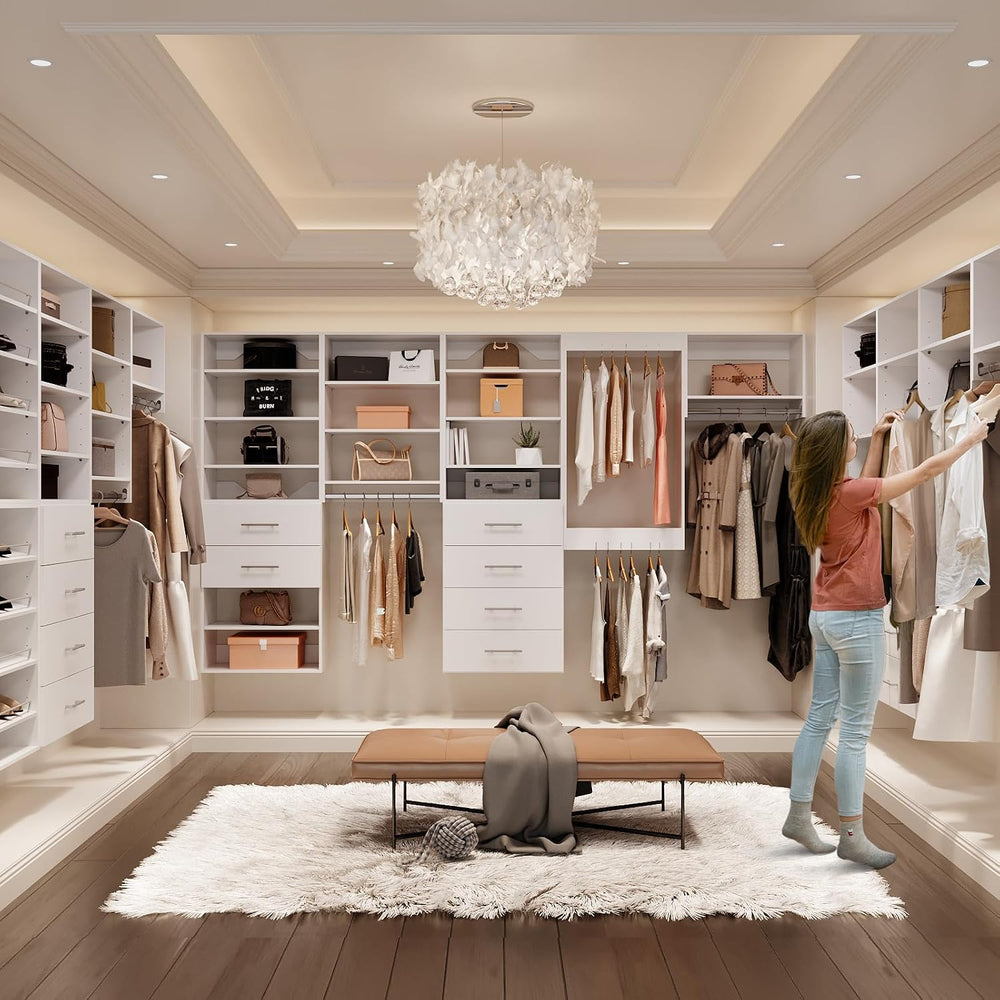 ROOMTEC Modular Closet System, 49" Wall Mounted Closet Organizer with Ha...