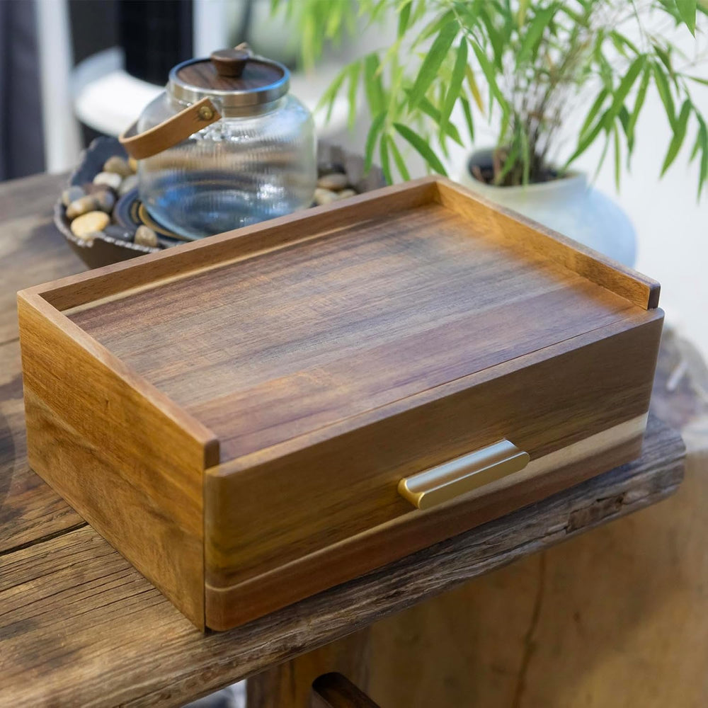 Acacia Wood Tea Bag Organizer, Tea Organizers and Storage Box, Tea Caddy for ...