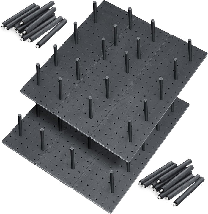 Kigley 6 Pcs Wood Pegboard Drawer Organizer,Dark Gray,21x5.91,Pine