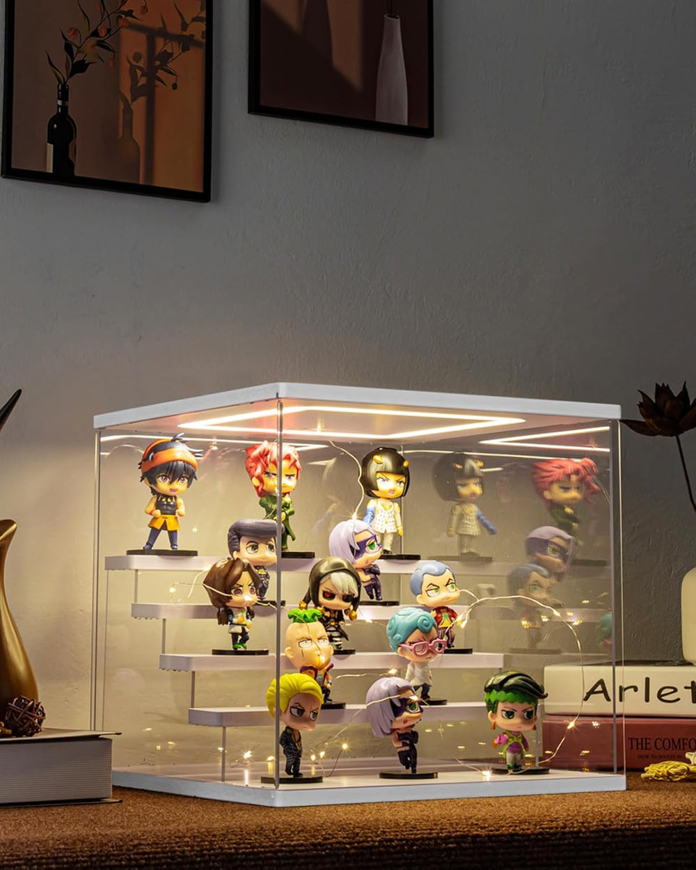 Clear Acrylic Display Case with LED Lights for Figures Collectibles