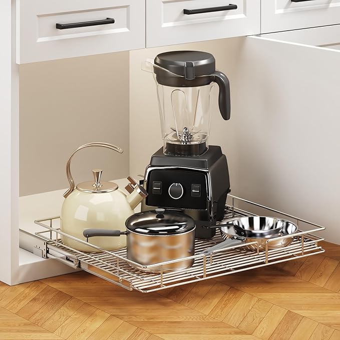 Pull Out Cabinet Organizer 28½" W x 21½" D, Heavy Duty Cabinet Pull Out Shelves