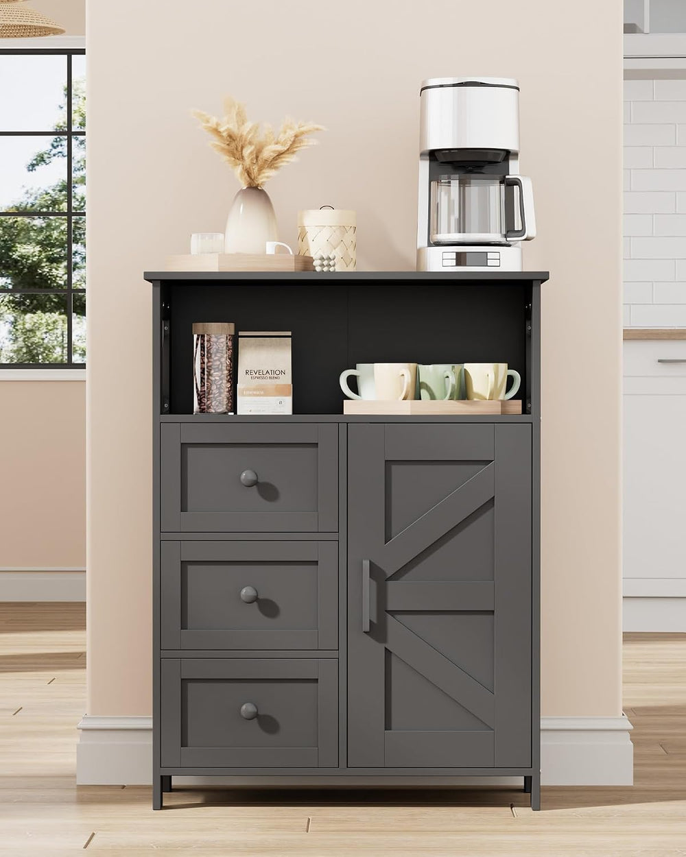 Homhedy Bathroom Storage Cabinet with 3 Drawers, Toilet Paper Cabinet