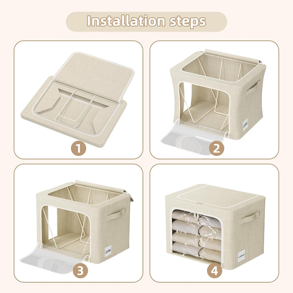 FHSQX 8 Pack Clothes Storage Bins - Foldable Storage Bins for Clothes Fabric ...
