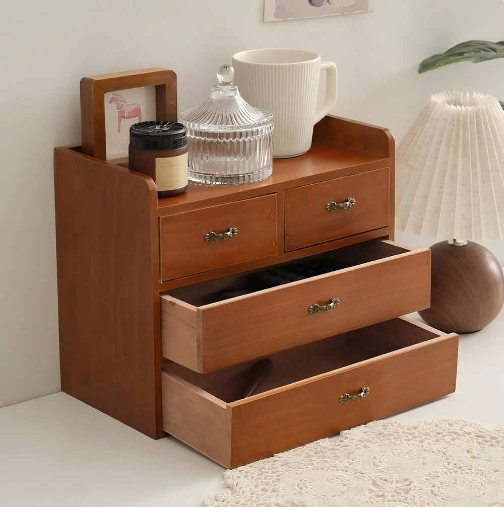 Xiaoyez Desk drawer organizer ，wooden desk organizer，desktop organizer with d...