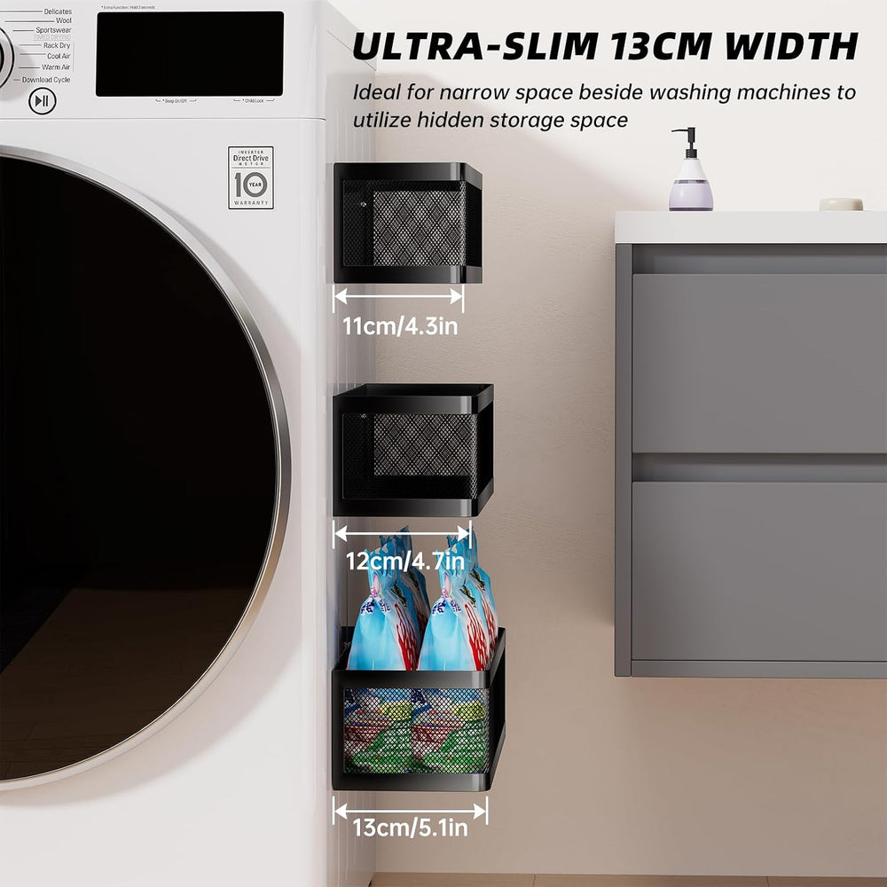 3 Pack Magnetic Shelves for Washing Machine，Laundry Organizer