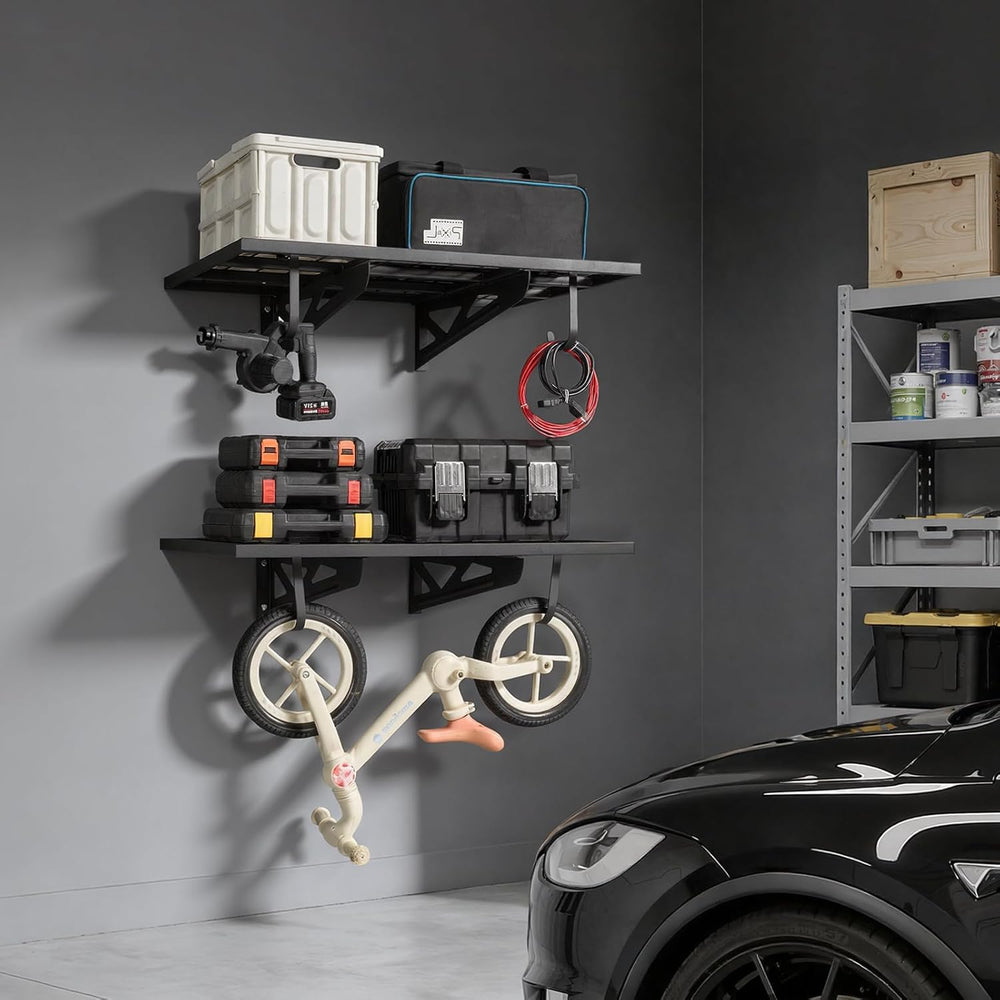 VEVOR 2-Pack Heavy Duty Garage Wall Shelving, 2 x 3 ft Steel Wall Mounted She...