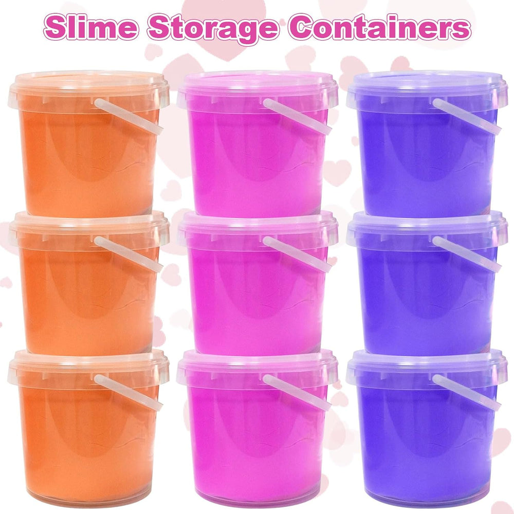 ZOFORTY 20 PCS 50 oz Slime Containers with Lids and Handles, Plastic 1500ml S...