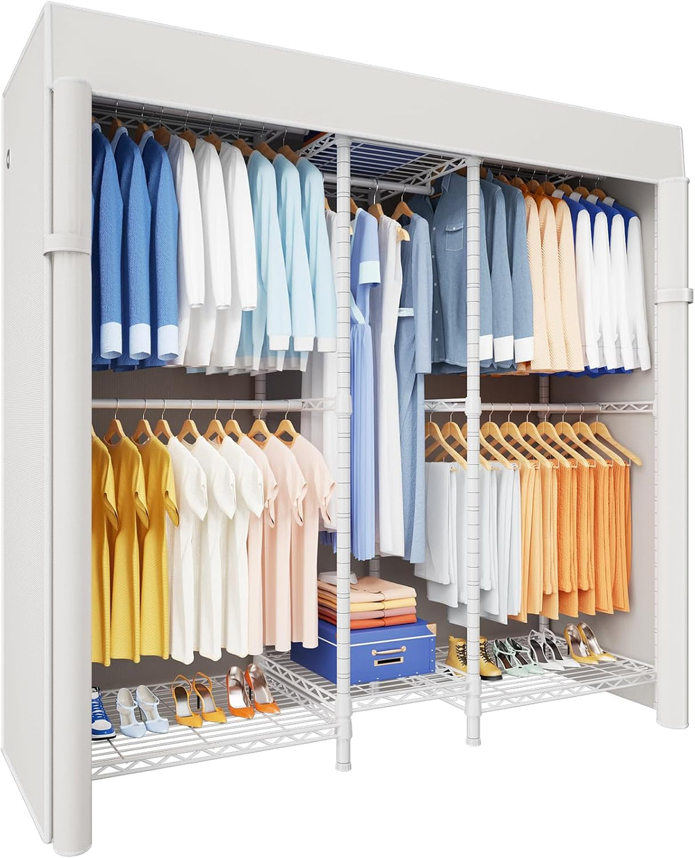 Ulif E12C Heavy Duty Closet Organizer System，Freestanding Clothing Rack, Adju...