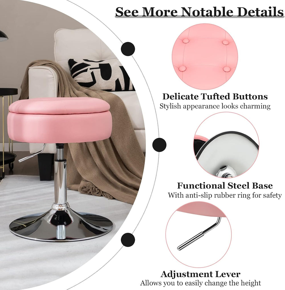 GIANTEX Adjustable Swivel Vanity Stool Set of 3, 360° Swivel 20"-26&quot...