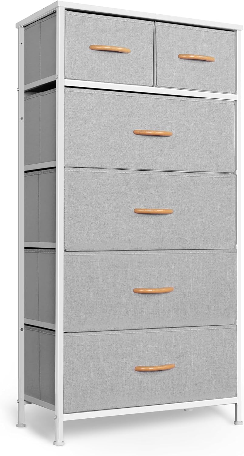 Mifuro Tall Dresser for Bedroom, Vertical Storage Organizer Tower with 6 Draw...