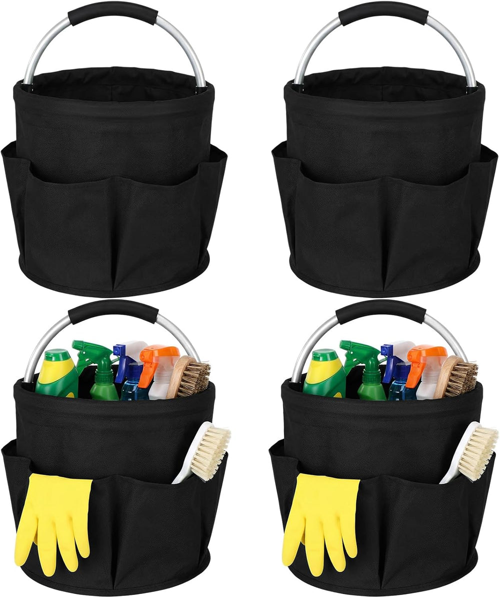 LemonRoad 4 Pack Cleaning Caddy with Handle 17L Foldable Cleaning Supplies Or...
