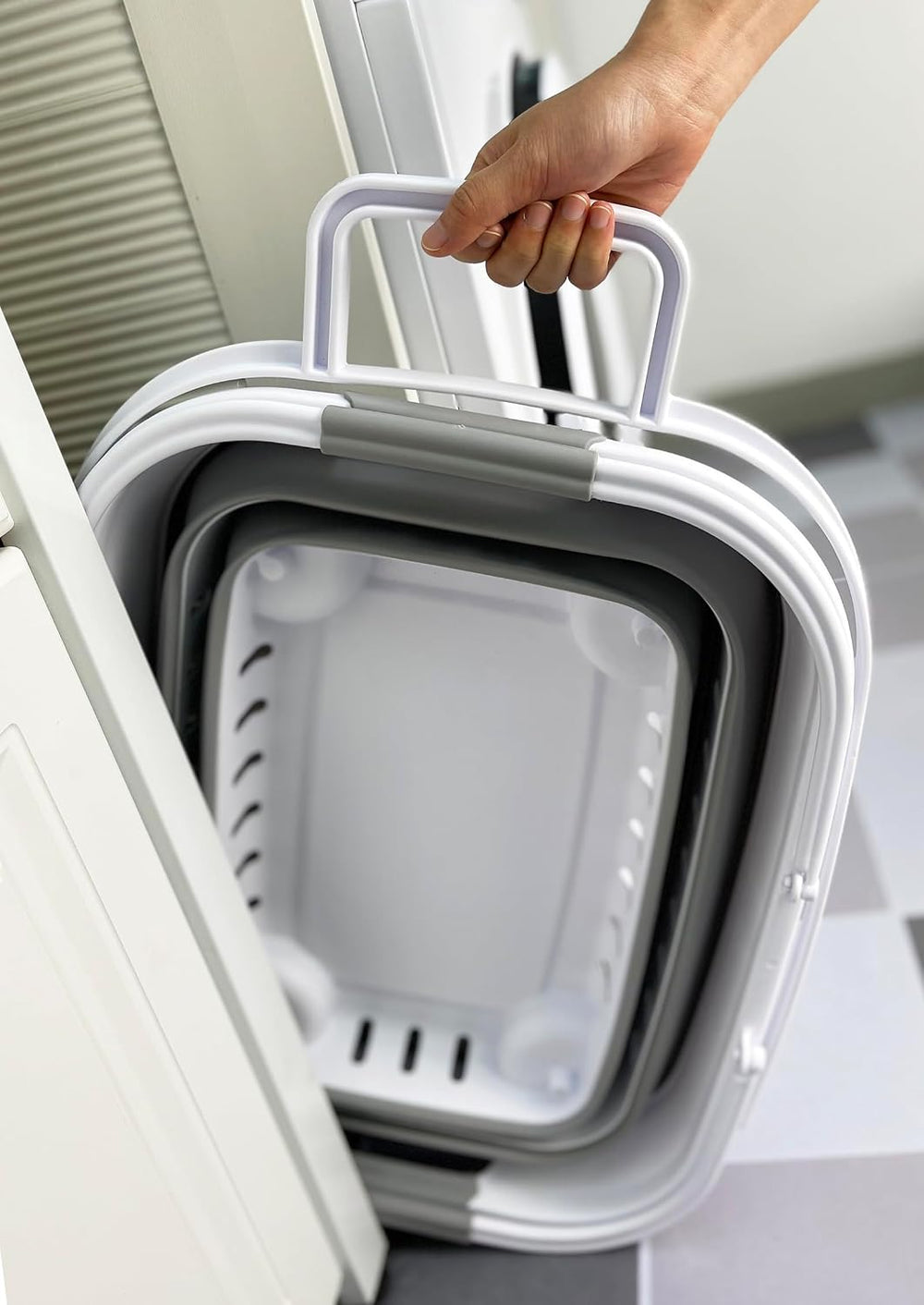 SAMMART 35L (9.24 Gallons) Collapsible Plastic Laundry Basket with Handle and...