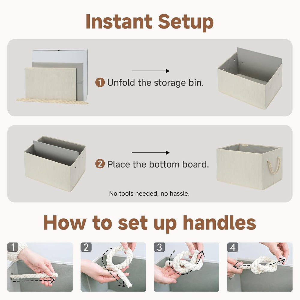 StorageWorks Storage Baskets for Shelves, Foldable Fabric Closet Storage Bins...