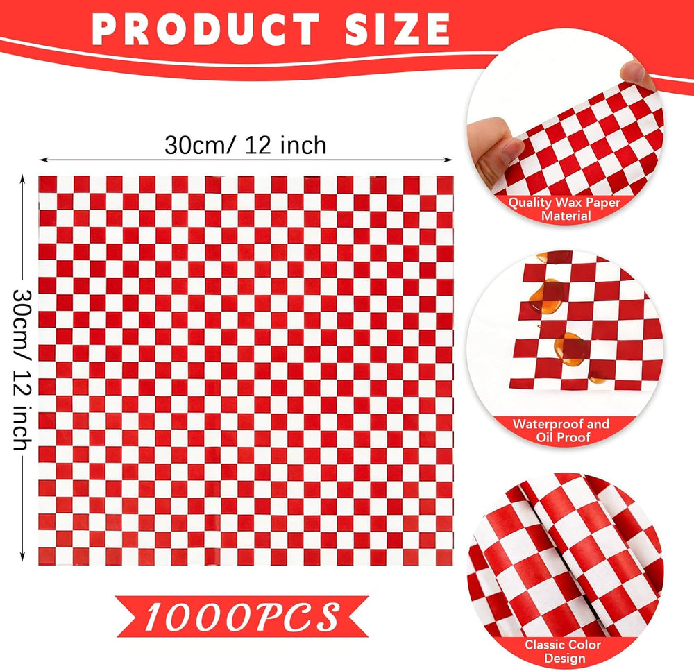 1000 Pcs Deli Paper Sheets 12x12", Premium Food Basket Liners, Grease Re...