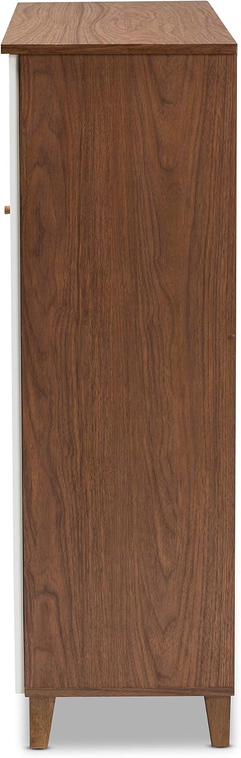 Baxton Studio Shoe Cabinets, White/Walnut
