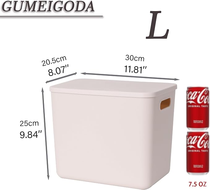 Plastic Storage Bins with lids, Storage Baskets, Container with handle
