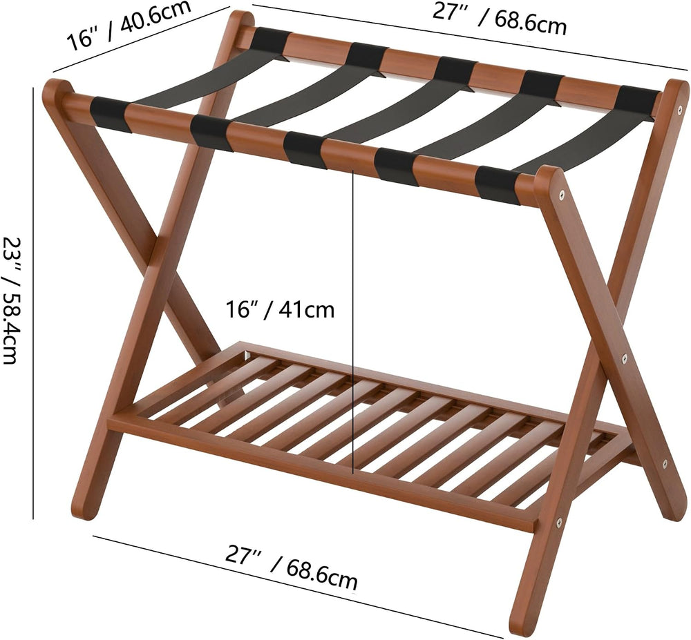 Luggage Racks Suitcase Stand Foldable With Storage Shelf For Guest Room Hotel...