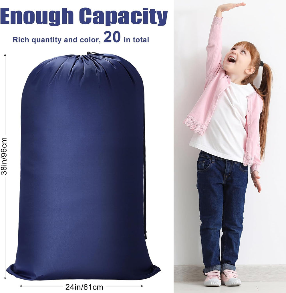 Nuogo 20 Pcs Large Laundry Bags Bulk, 38 x 24 Inch, 4 Solid Colors