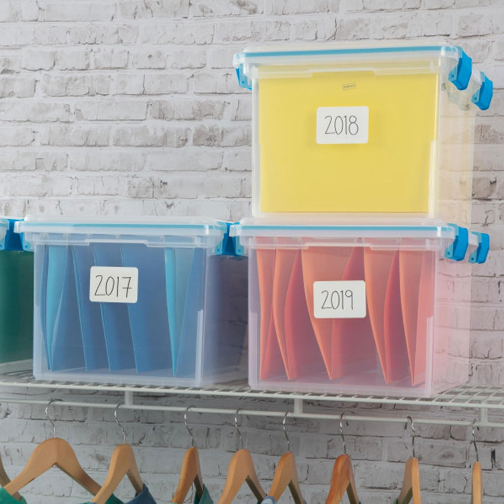 Sterilite Gasket Storage Box with Lids for Home & Office, 32 Quart, 4-Pack