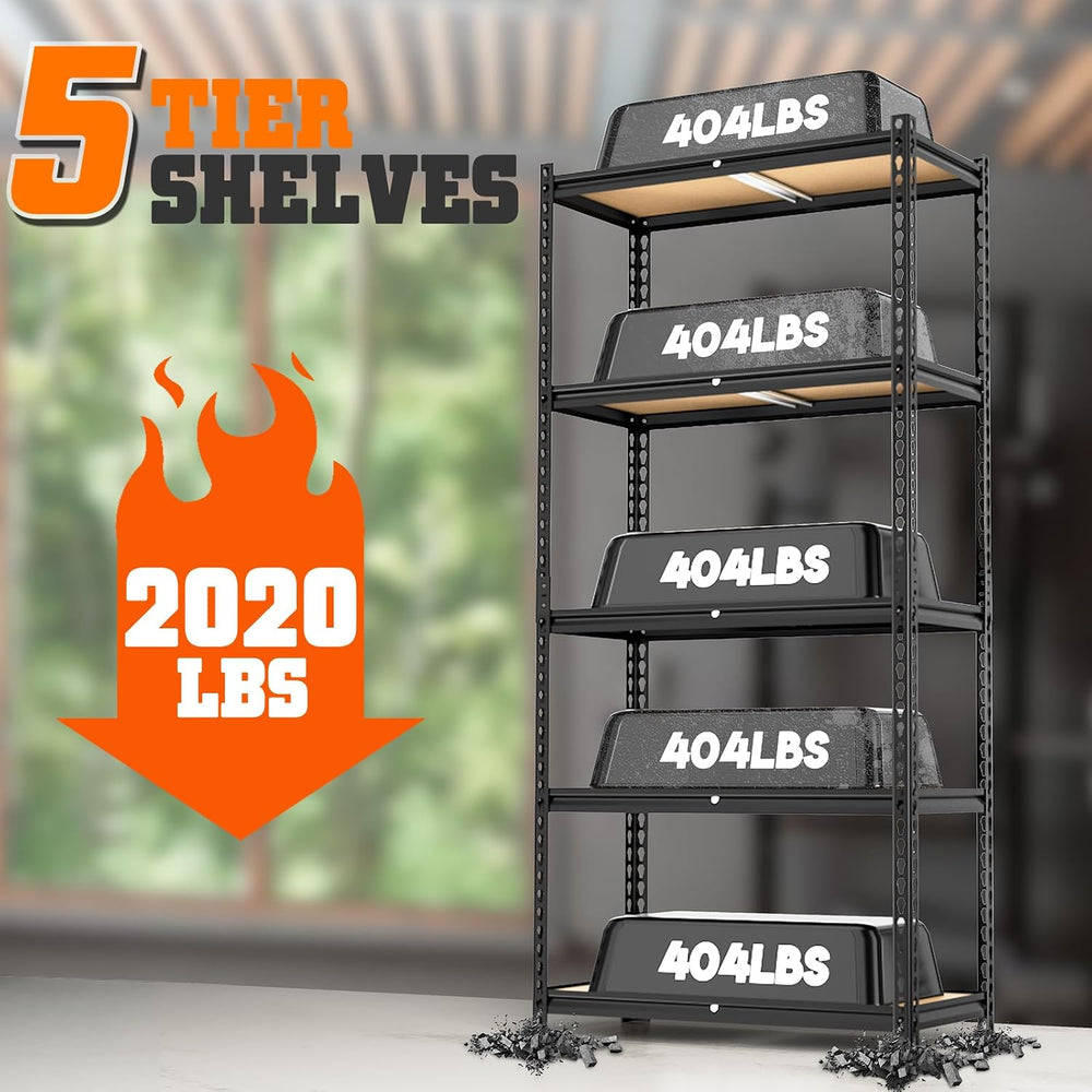 LEVELEVE 5-Tier Storage Shelving Unit, Metal, for Garage, Kitchen, Laundry Ro...