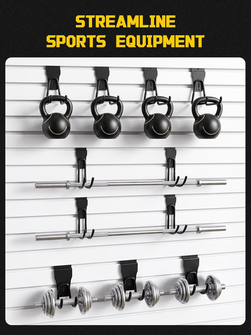 24 Pack Slatwall Accessories, Heavy Duty Slat wall Hooks & Storage Straps