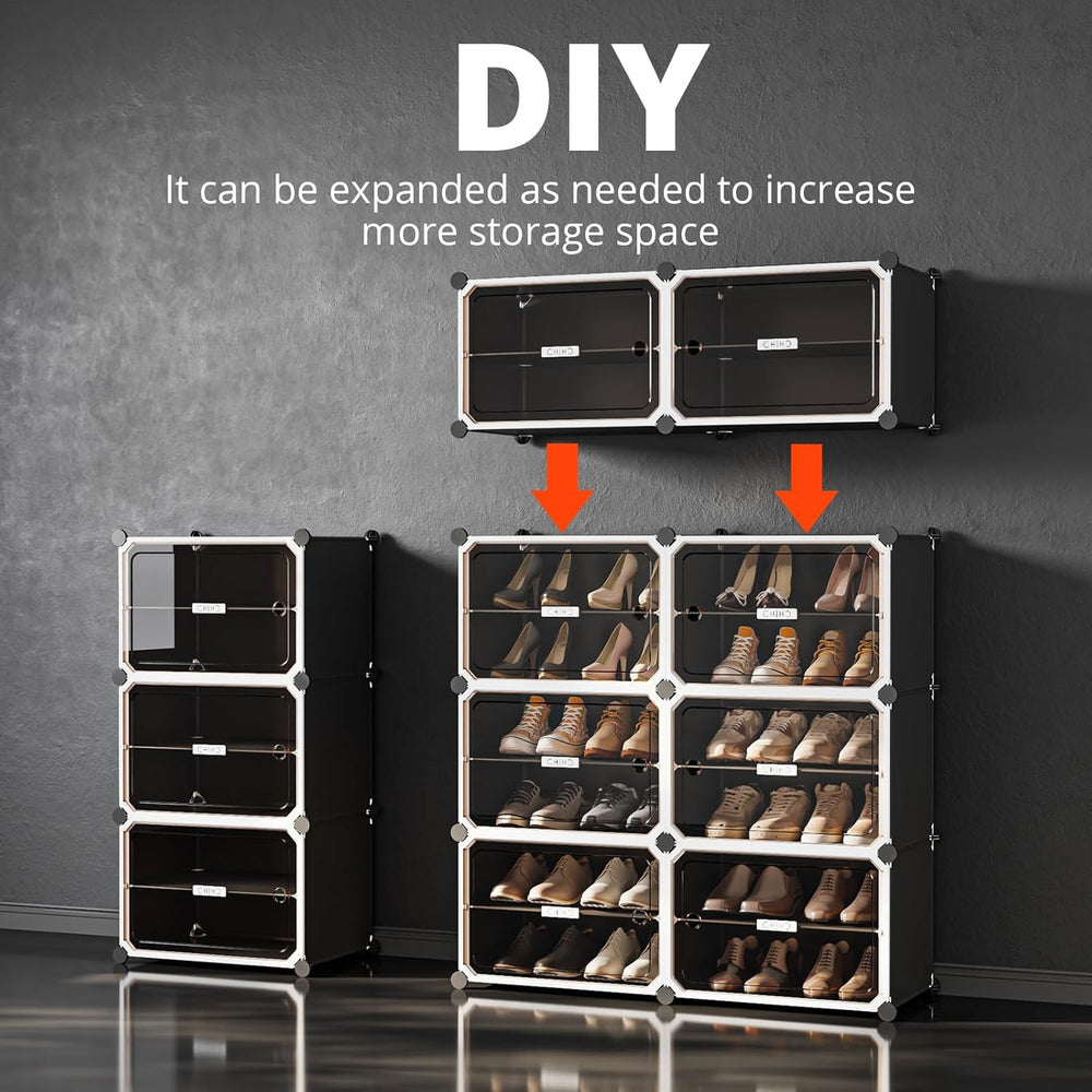 MAGINELS Shoe Rack,Expandable Shoe Cabinet Easy to Assemble. Shoe Storage wit...