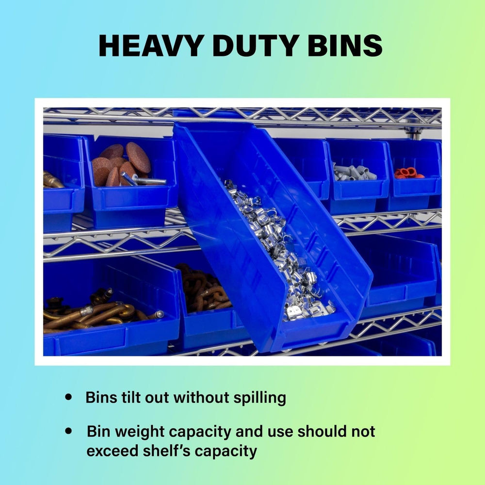 Akro-Mils 30128 Heavy Duty Plastic Shelf Bins, 18"x 4"x 4", Cl...